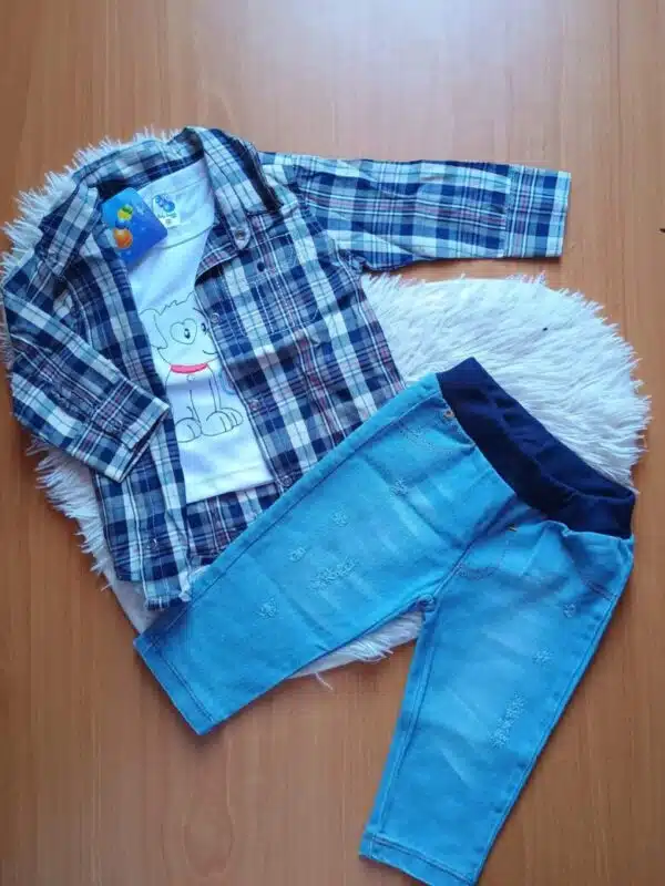 CONJUNTO JEAN LEÑADOR BEBE 3 PIEZAS BS NIÑO