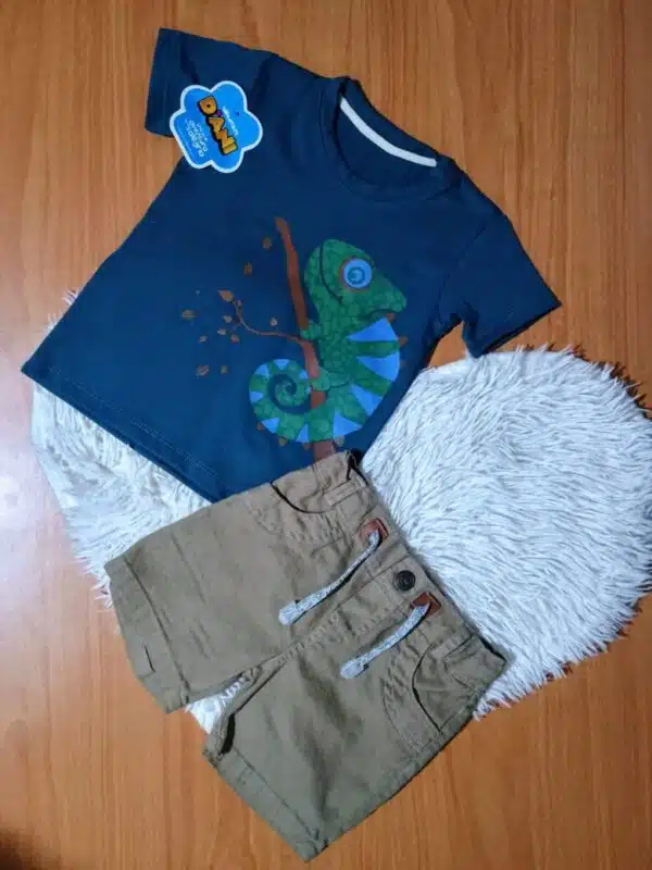 CONJUNTO BERMUDA BPT  Y CAMISETA ESTAMPADA