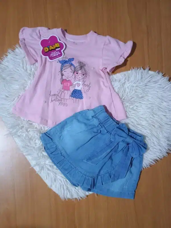 CONJUNTO FALDA SHORT Y BLUSA