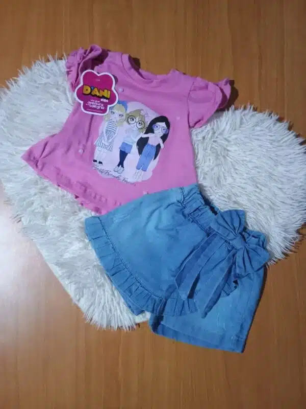 CONJUNTO FALDA SHORT Y BLUSA