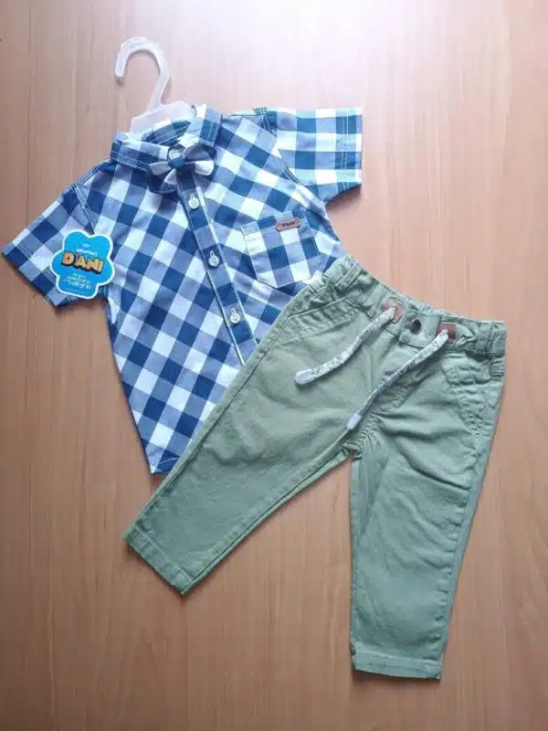 CONJUNTO DRILL Y CAMISA CUADROS