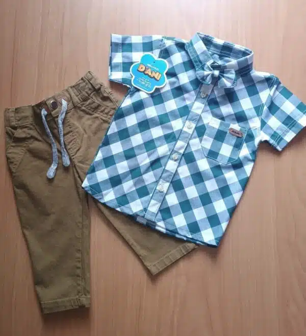 CONJUNTO DRILL Y CAMISA CUADROS