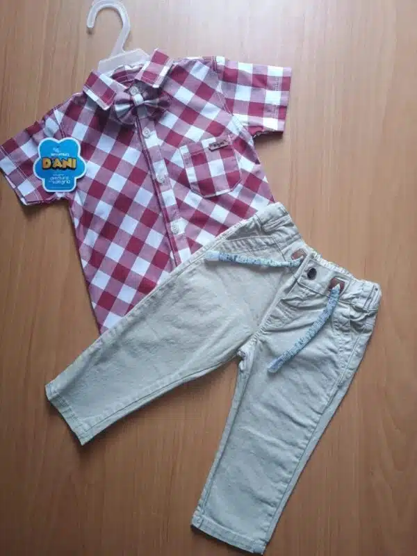 CONJUNTO DRILL Y CAMISA CUADROS