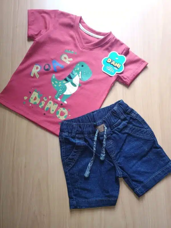 CONJUNTO BERMUDA Y CAMISETA DINO