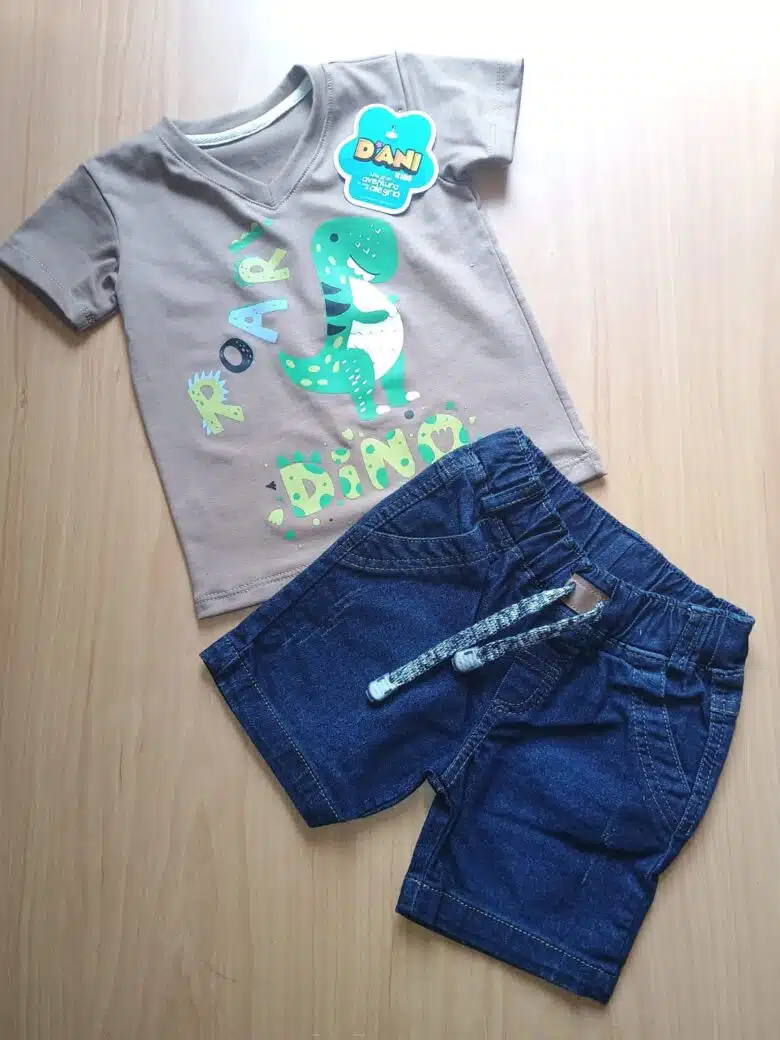 CONJUNTO BERMUDA Y CAMISETA DINO