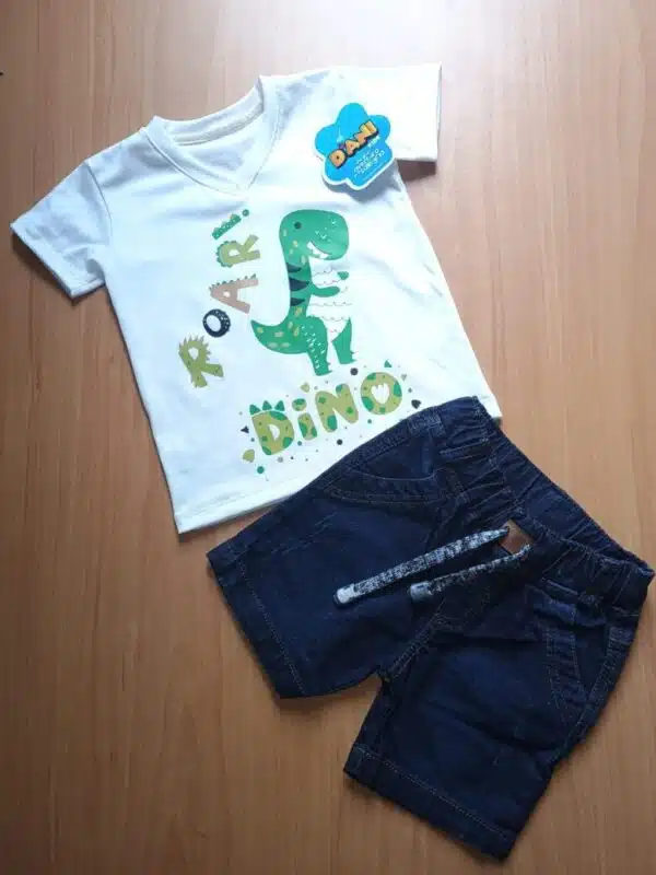 CONJUNTO BERMUDA Y CAMISETA DINO