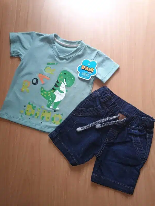 CONJUNTO BERMUDA Y CAMISETA DINO