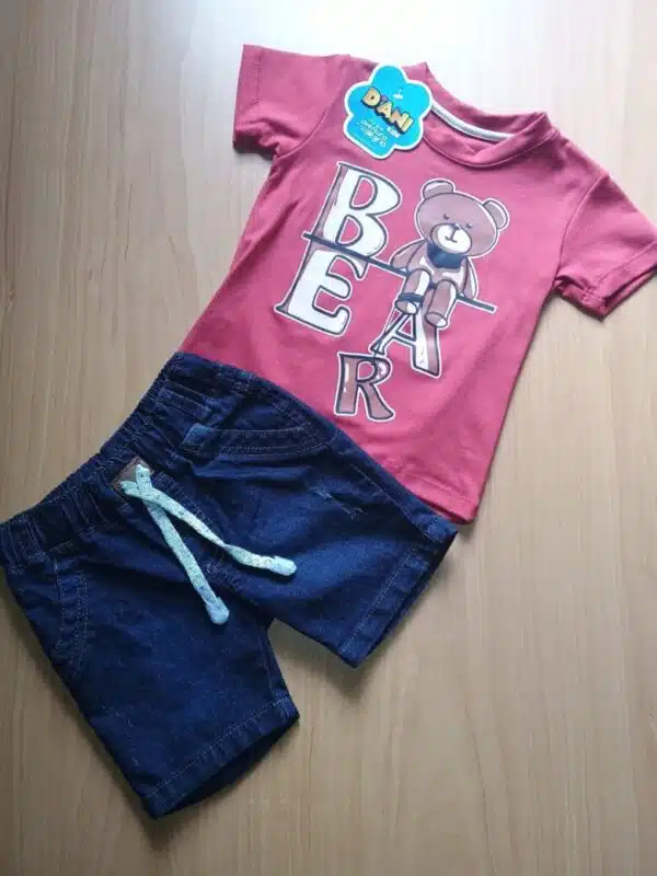 CONJUNTO BERMUDA Y CAMISETA OSITO