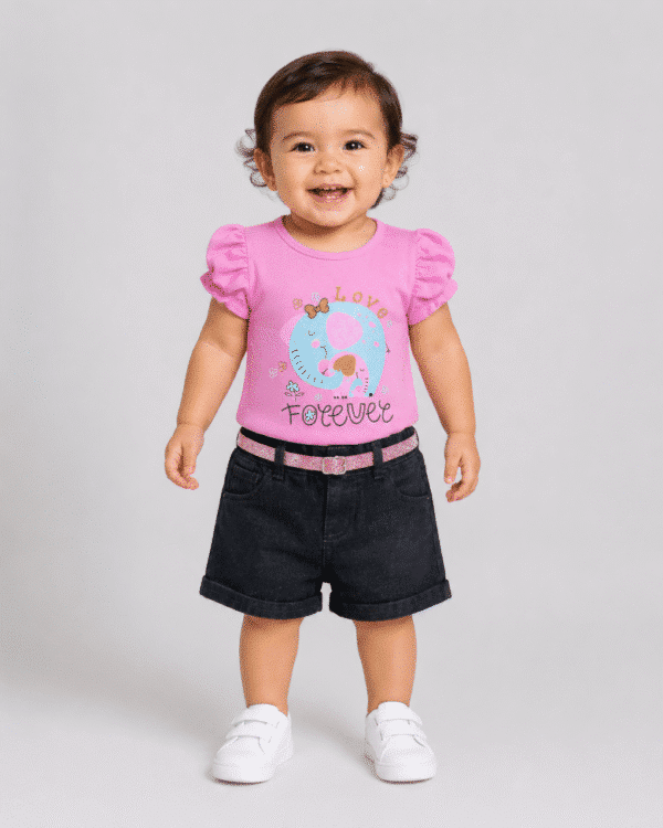 CONJUNTO SHORT  JEAN Y BLUSA FOREVER