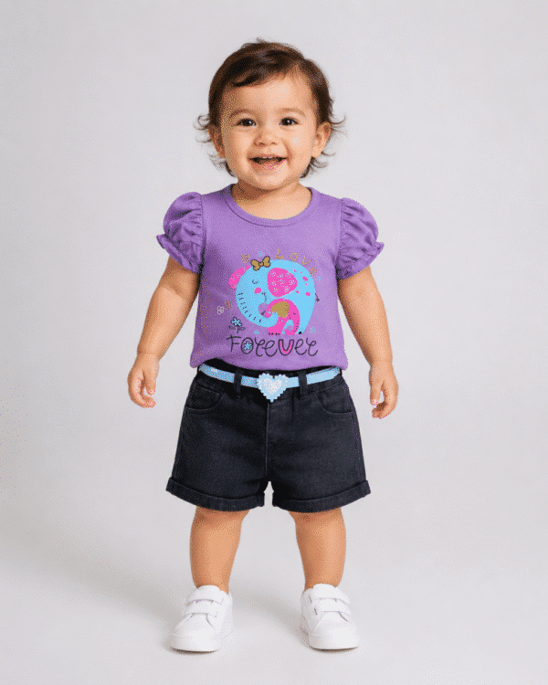 CONJUNTO SHORT  JEAN Y BLUSA FOREVER
